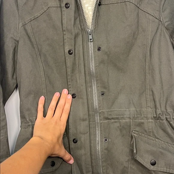 Betabrand Women's Gray Hue of Green Utility Jacket Coat‎ Size Small - Picture 3 of 8